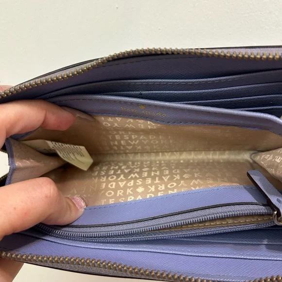 Kate Spade Purple Wallet Lavender Blue Zip - Picture 7 of 7